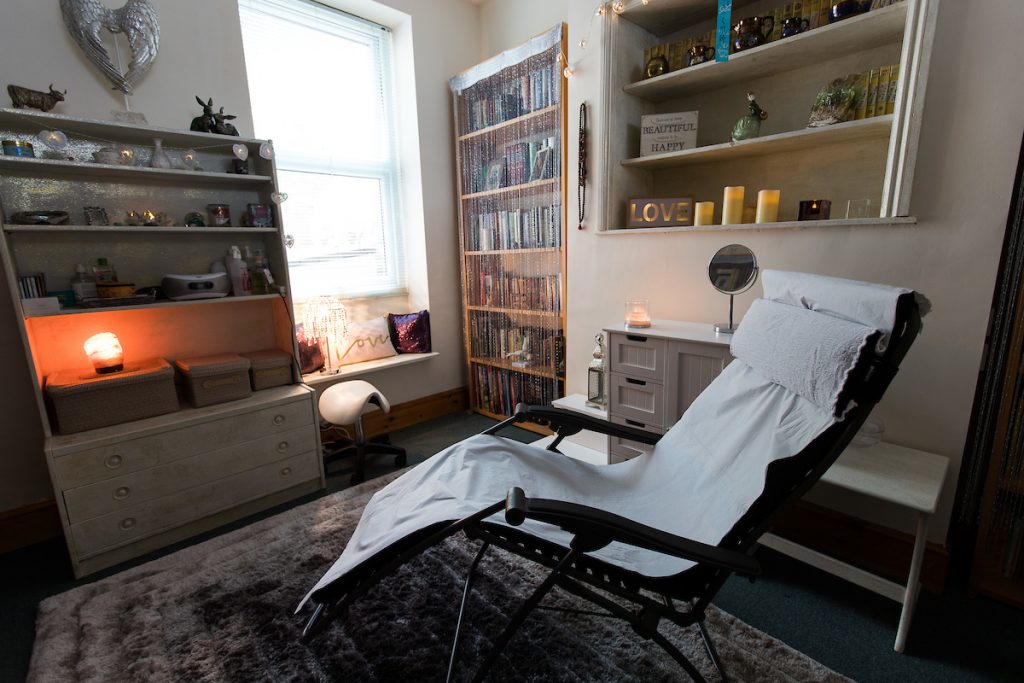 Sian's treatment chair for reflexology